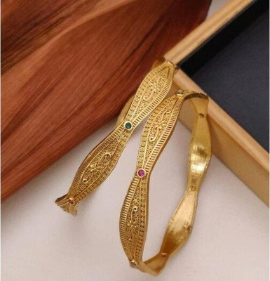 sakariya imitation Brass Gold-plated Bangle Set(Pack of 2)