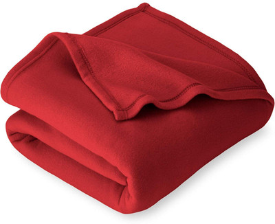 Supreme Home Collective Solid Single Fleece Blanket for  AC Room(Microfiber, Red)