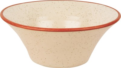 StyleMyWay Ceramic Serving Bowl(Pack of 1, White, Brown)