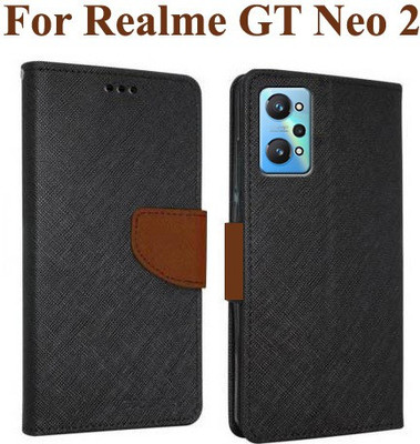Mehsoos Flip Cover for Realme GT Neo 2, Realme GT 2, Realme GT Neo 3T(Brown, Dual Protection, Pack of: 1)