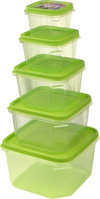 Nabhya Plastic Grocery Container  - 6650 ml(Pack of 5, Green)