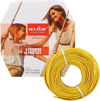 KLICK PVC 1 sq/mm Yellow 90 m Wire(Yellow)