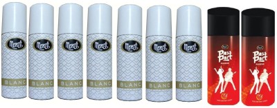 MONET 7 BLANC , 2 ROCKSTAR DEODORANT,40 ML EACH ,PACK OF 9 Deodorant Spray  -  For Men & Women(360 ml, Pack of 9)