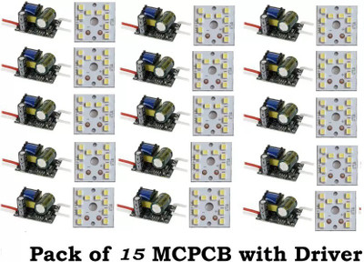 Republic PACK OF 1 5 Raw Material for led bulb comes with McPcB AND 9W, WHITE LED HPF DRIVER Electronic Components Electronic Hobby Kit