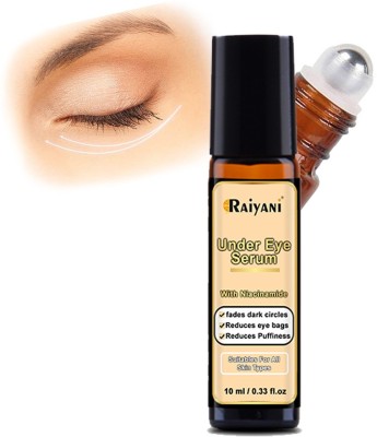 Raiyani Under Eye Serum With easy Roll On For Dark Circles, Puffy Eyes And Fine Lines Around The Eyes For Men & Women| Roll On|(10 ml)