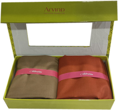 Arvind Cotton Blend Solid Shirt & Trouser Fabric