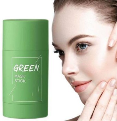 TheTopNotch Deep Cleaning Face Moisturizer Oil Control Blackhead Removing for All Skin Types Stick Green Tea Mask Facial Cleaning Green Mask Stick Face Skin Care Purifying Clay Mud Solid Stick(40 g)