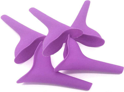 VOXXIL IX®-124-QA-Portable Female Women Girl Urinal Camping Travel Urination Toilet Urine Device Reusable Female Urination Device(Cute Purple, Pack of 5)