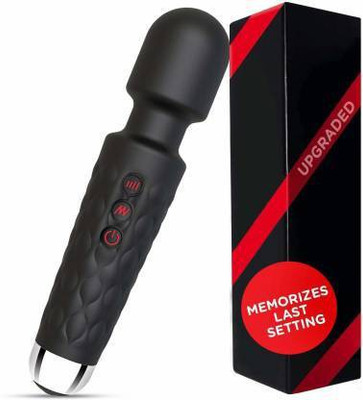 FLANKER WEND MASSAGER Rechargeable Personal Body Wend Cordless Eva Massager Machine with 28 Vibration Modes and Water Resistant (Black) Massager(Black)