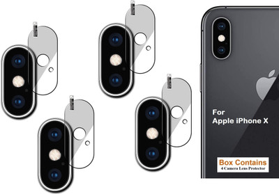 ISAAK Back Camera Lens Glass Protector for Apple iPhone X(Pack of: 4)