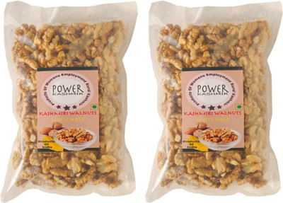 Power Kashmir Walnut Kernels White Half Halves, Kashmiri Walnuts Without Shell, Akhrot Giri Walnuts(2 x 250 g)