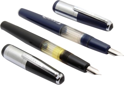 Ledos Set Of 2 - Kanwrite Kingdom Eyedropper Demonstrator FLEX NIB Fountain Pen Vintage Look New Pen Gift Set(Pack of 2, Blue)