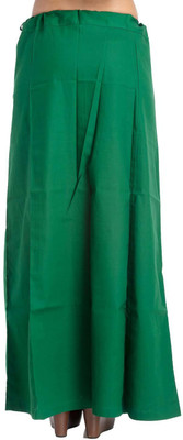 ABNExports Green Readymade Sari Inner Wear/Inskirt Cotton Blend Petticoat(Free)