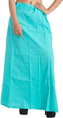 Abn Traders Plain Solid Indian Saree Petticoat (Sky Blue) Cotton Blend Petticoat(Free)