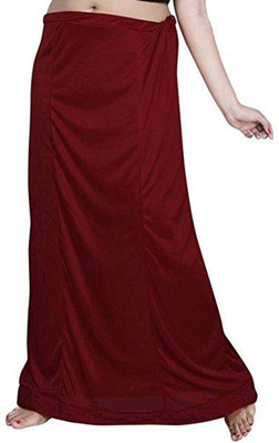 Quickcollection Readymade Maroon Satin Petticoat Saree Inner Ware /Inskirt for Women Satin Blend Petticoat(L)