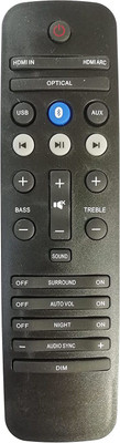LipiWorld HTL9100 HTL7180 HTL5120 B5 E5 C7235Y CSS5235Y HTL2140B Multimedia Sound bar System Universal Compatible for Philip Soundbar Philips Soundbar Remote Controller(Black)