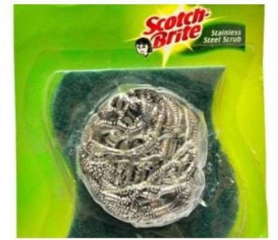Scotch-Brite Steel Scrub Set Pack of 2 Sponge Wipe(Medium, Pack of 2)