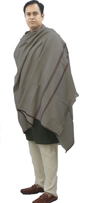 KAVIM Wool Self Design Men Shawl(Beige)