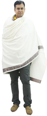 Sprha Wool Woven Men Shawl(White)