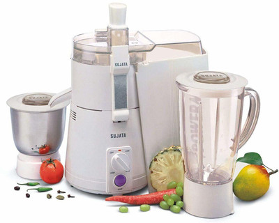 SUJATA Powermatic Plus 900 W Juicer Mixer Grinder(Powermatic Plus 900 watt | 3 Jars | White)