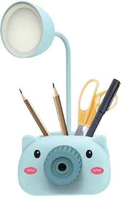Choosy LED Table Lamp for Study, Eye Protection Rechargeable Desk Lamp with Penholder & Sharpener, USB Charging Study Desk Light for Study Room/Home/Office (Pack of 1) Table Lamp(18 cm, Blue)