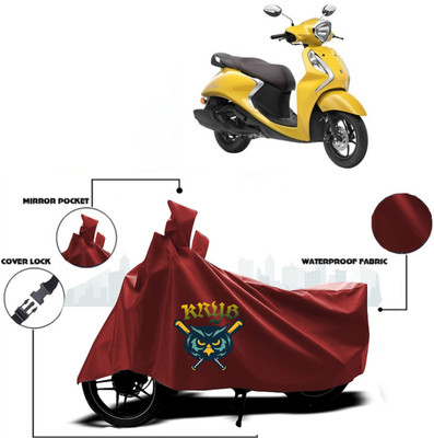 AUTOCAD Waterproof Two Wheeler Cover for Yamaha(Fascino 125 FI, Maroon)