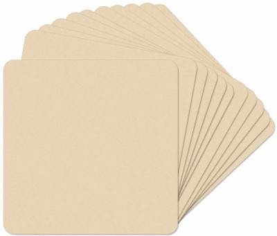 Minileaves Unfinished Blank Plain MDF Wooden Coasters for DIY Craft or Decoupage (Set of 12, Size 10x10 cm, Square)