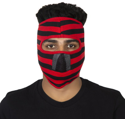 H International Red, Black Bike Face Mask for Men(Size: Free,  Balaclava)