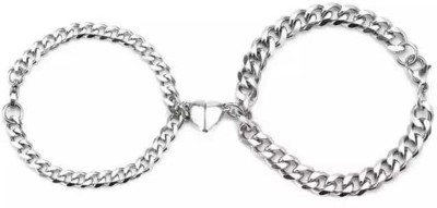 VIANSH Stainless Steel Sterling Silver Bracelet Set(Pack of 2)