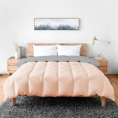 MeckHome Culture Solid Single Comforter for  Mild Winter(Microfiber, Peach)
