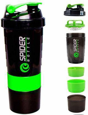 Sitrus 600 ml Plastic, Tritan Shaker(Pack of 1, Black, Green)