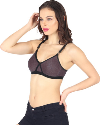 ZISHAN CREATION Women T-Shirt Non Padded Bra(Black)