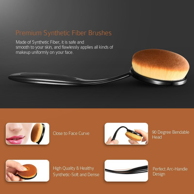 MYEONG Extra Soft Flat Foundation Brush & Oval Spoon Foundation Brush(Pack of 1)