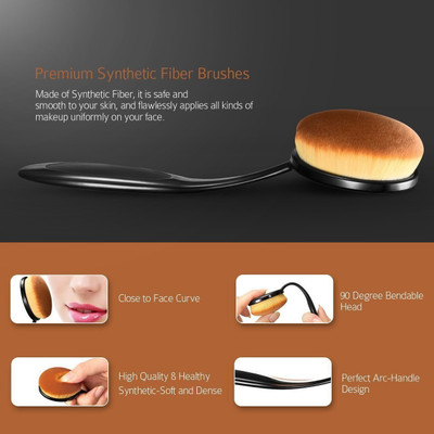 GFSU Extra Soft Flat Foundation Brush and Oval Spoon Foundation Brush To Blend Easily All Liquids(Pack of 1)