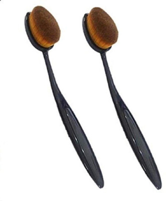 MYEONG Soft Flat Foundation Brush and Oval Spoon Foundation Brush(Pack of 2)