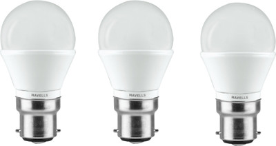 HAVELLS 2.8 W Basic Standard B22 LED Bulb(Yellow, Pack of 3)