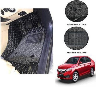 auto universe Leatherite 7D Mat For  Honda Amaze(Black)