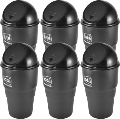 IOTA Plastic Dustbin(Black, Pack of 6)