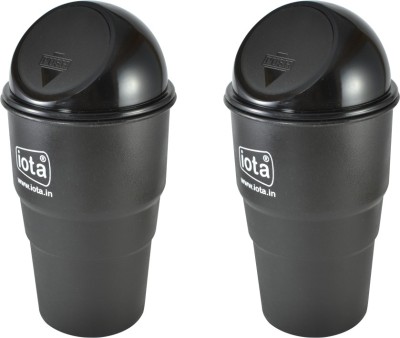 IOTA Plastic Dustbin(Black, Pack of 2)