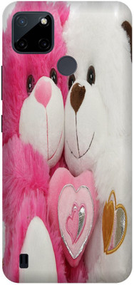 itrusto Back Cover for realme C21Y , realme C21Y Pink White Teddy Bear BACK COVER(Multicolor, Pack of: 1)
