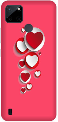 itrusto Back Cover for realme C21Y , realme C21Y Pink Hearts BACK COVER(Multicolor, Pack of: 1)