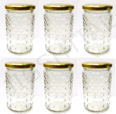 Tap2kaart Glass Grocery Container  - 370 ml(Pack of 6, Gold)