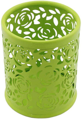 CLAPPERZZ 1 Compartments Metal Pen Stand(Green)
