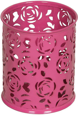 CLAPPERZZ 1 Compartments Metal Pen Stand(Pink)