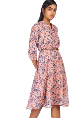 FLYING MACHINE Women Fit and Flare Pink Dress