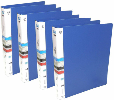 ravariya graphics Plastic Ring Binder File 2D A4 Size(Set Of 4, Blue)