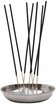 ultimate shopping network Agarbatti Stand with Plate | 5 Incense Sticks Holder Dhoop Dani Stainless Steel Incense Holder(Silver)
