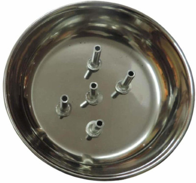 Promi Agarbatti Stand Plate Stainless Steel Incense Holder holds 5 agarbattis Stainless Steel Incense Holder(Silver)