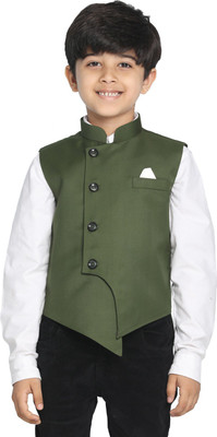 VASTRAMAY Sleeveless Solid Boys Jacket