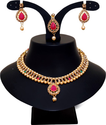N A F J Alloy Gold-plated Multicolor Jewellery Set(Pack of 1)